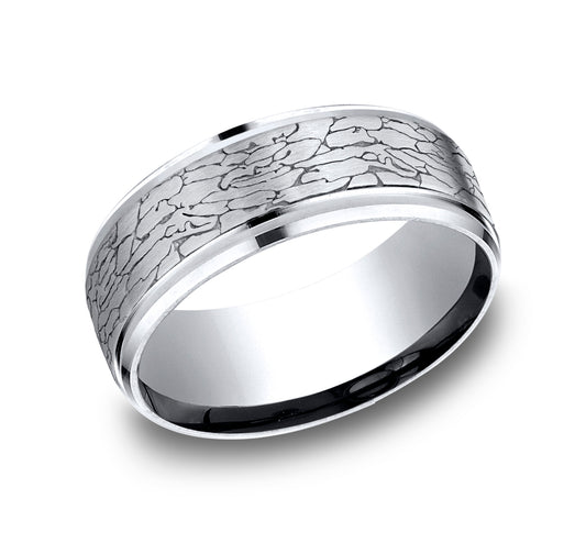 THE LEGEND 9mm Cobalt White Benchmark men's wedding band