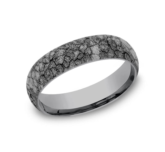 THE RUBBLE 6mm Tantalum Grey Benchmark men's wedding band