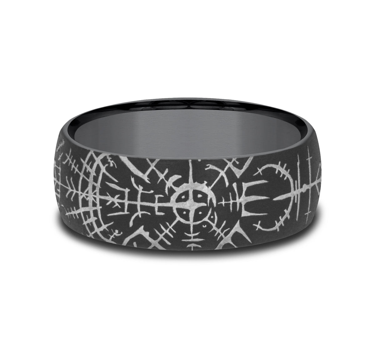THE VIKING 8mm Tantalum Dark Benchmark men's wedding band