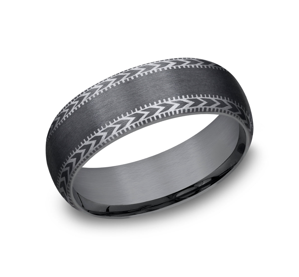 THE ARCHER 8mm Tantalum Dark Benchmark men's wedding band