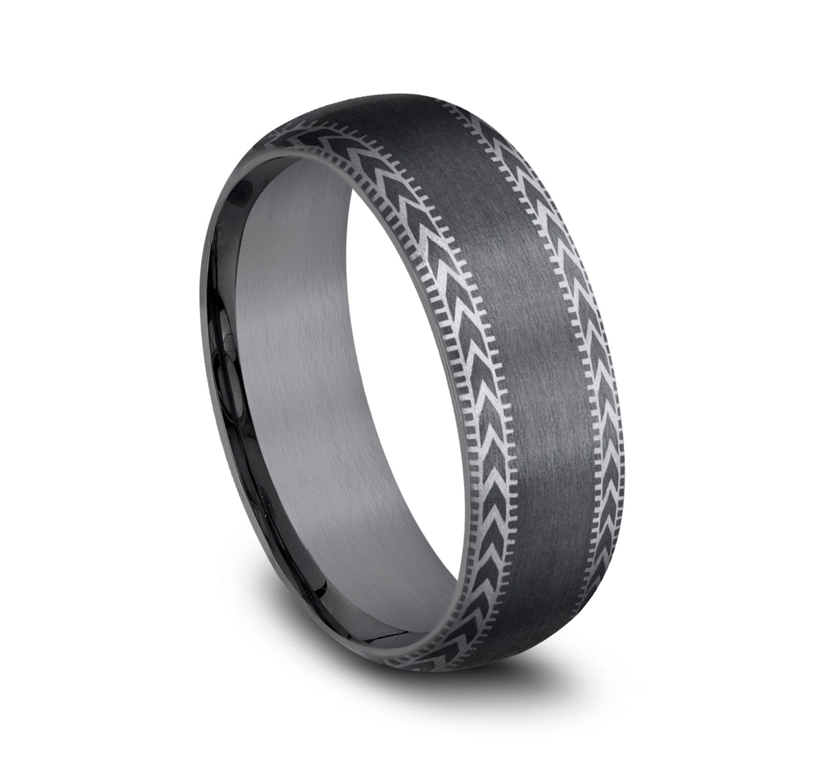 THE ARCHER 8mm Tantalum Dark Benchmark men's wedding band
