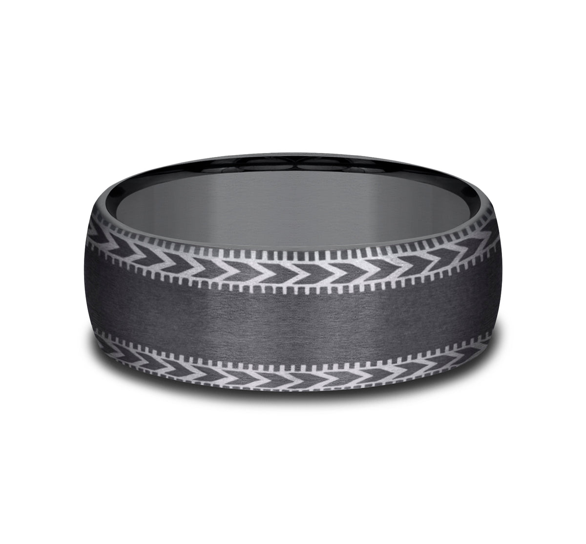 THE ARCHER 8mm Tantalum Dark Benchmark men's wedding band