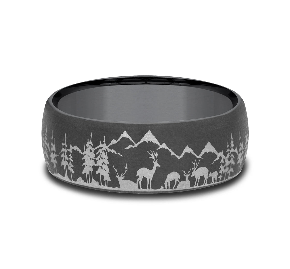 THE STAG 8mm Tantalum Dark Benchmark men's wedding band