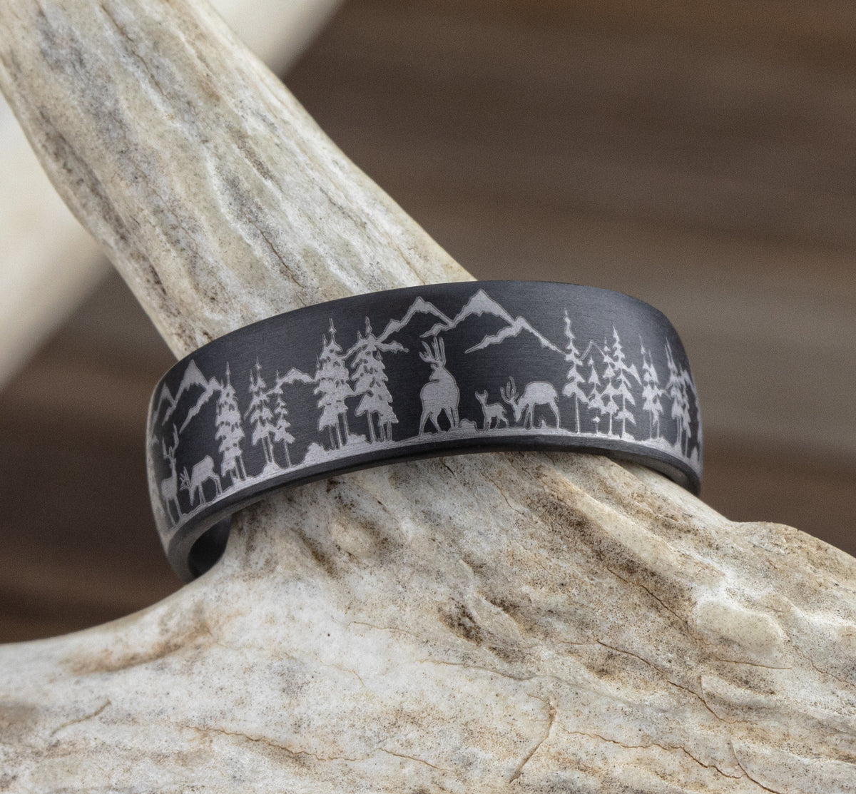 THE STAG 8mm Tantalum Dark Benchmark men's wedding band