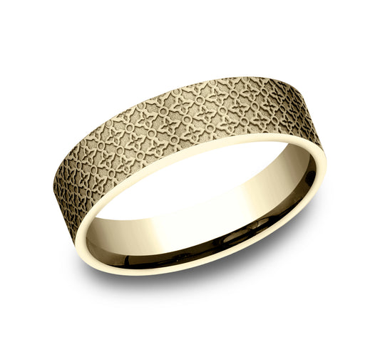 THE VULCAN 6mm 14K Yellow Benchmark men's wedding band
