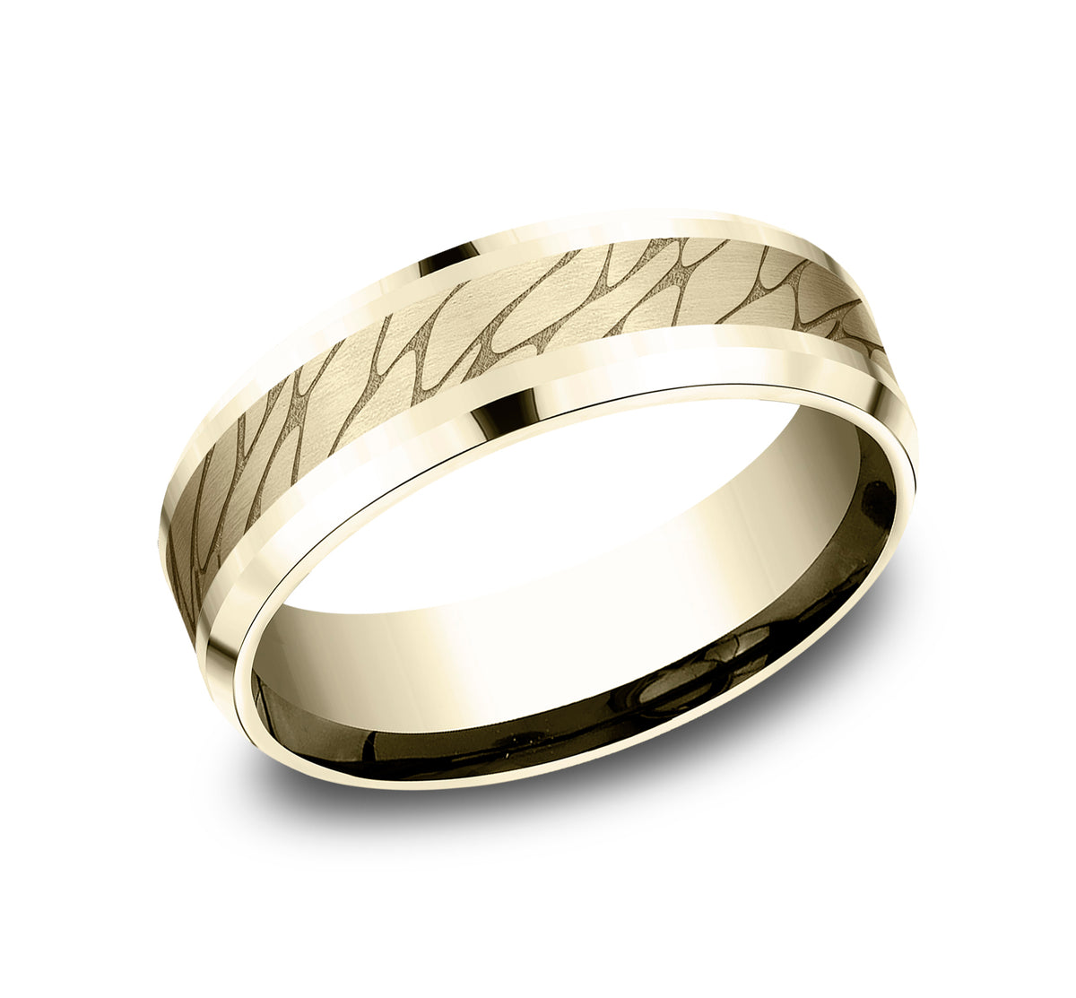 THE DINO 7mm 14K Yellow Benchmark men's wedding band
