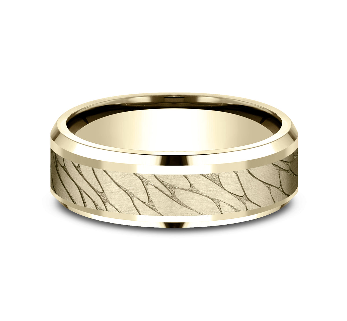 THE DINO 7mm 14K Yellow Benchmark men's wedding band