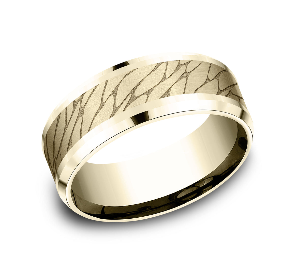 THE DINO 7mm 14K Yellow Benchmark men's wedding band