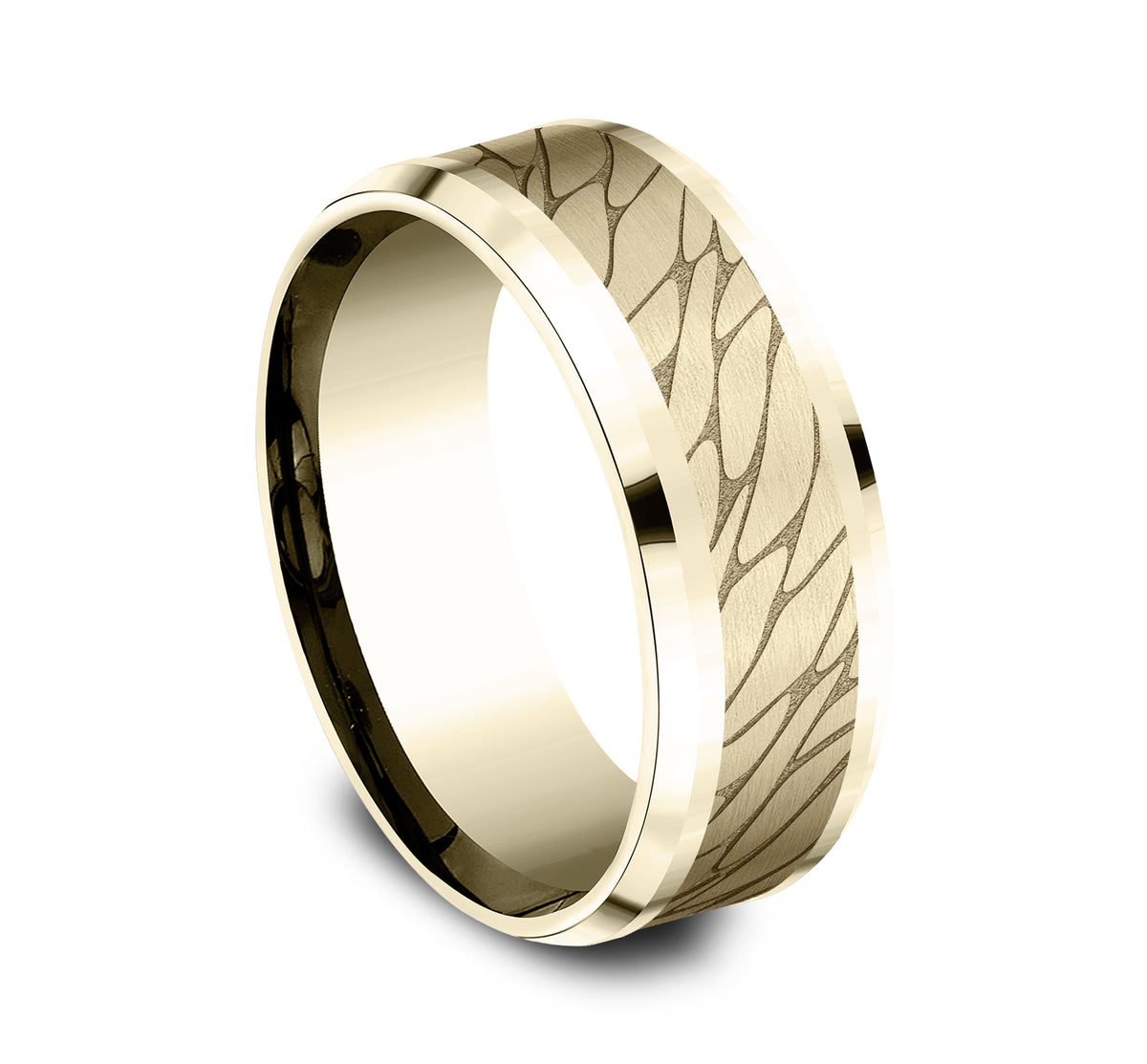 THE DINO 7mm 14K Yellow Benchmark men's wedding band