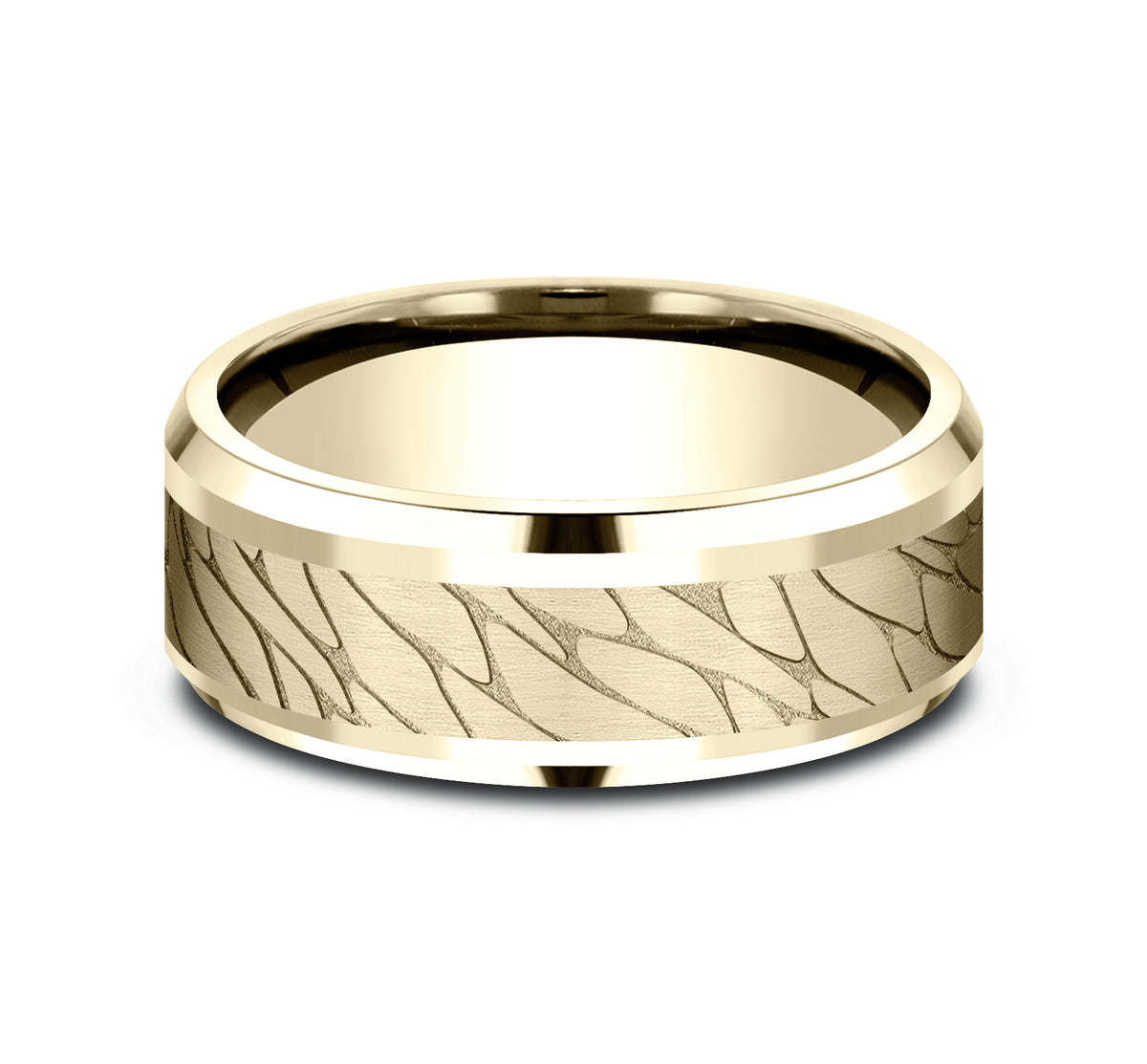 THE DINO 7mm 14K Yellow Benchmark men's wedding band