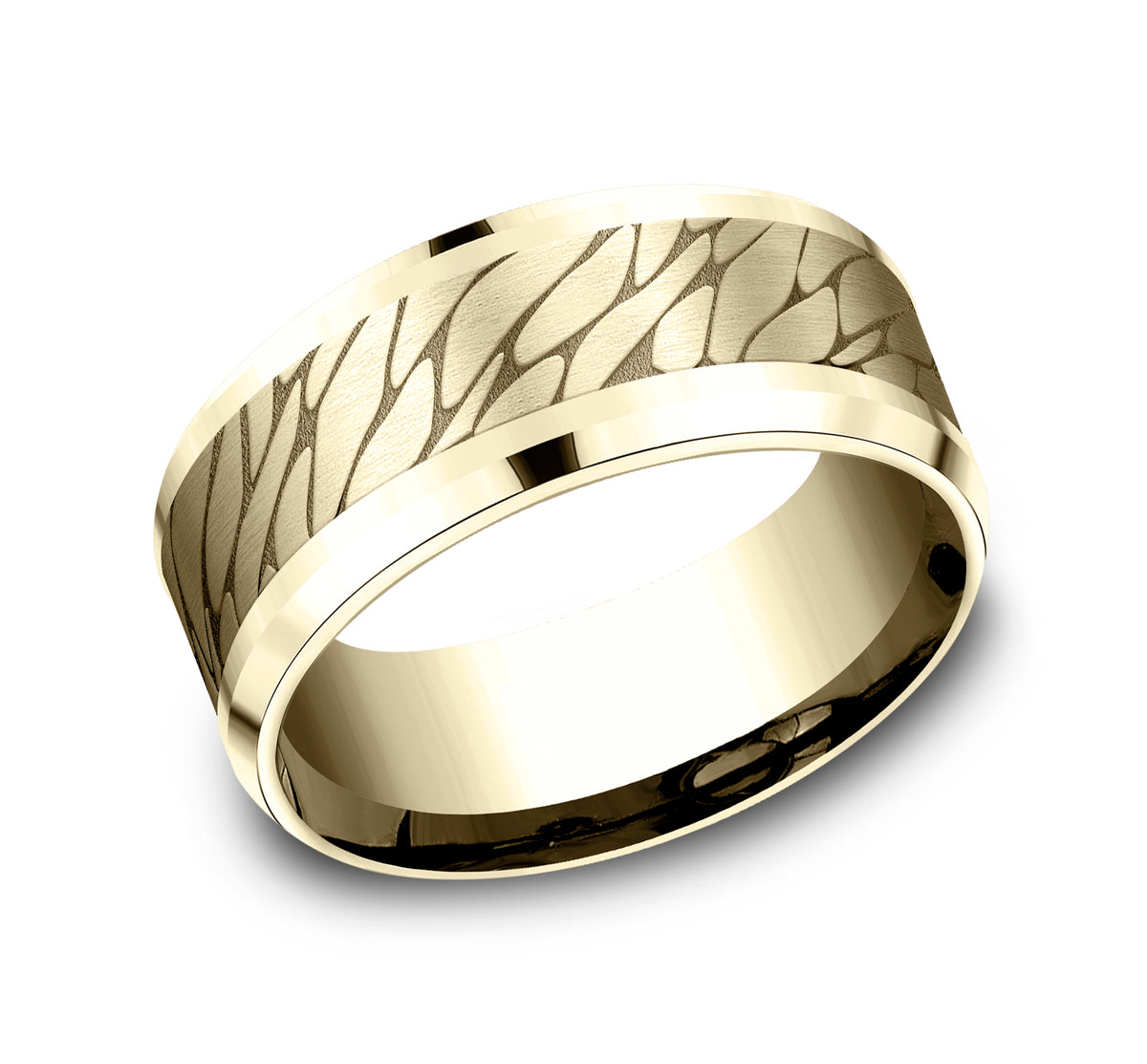THE DINO 7mm 14K Yellow Benchmark men's wedding band