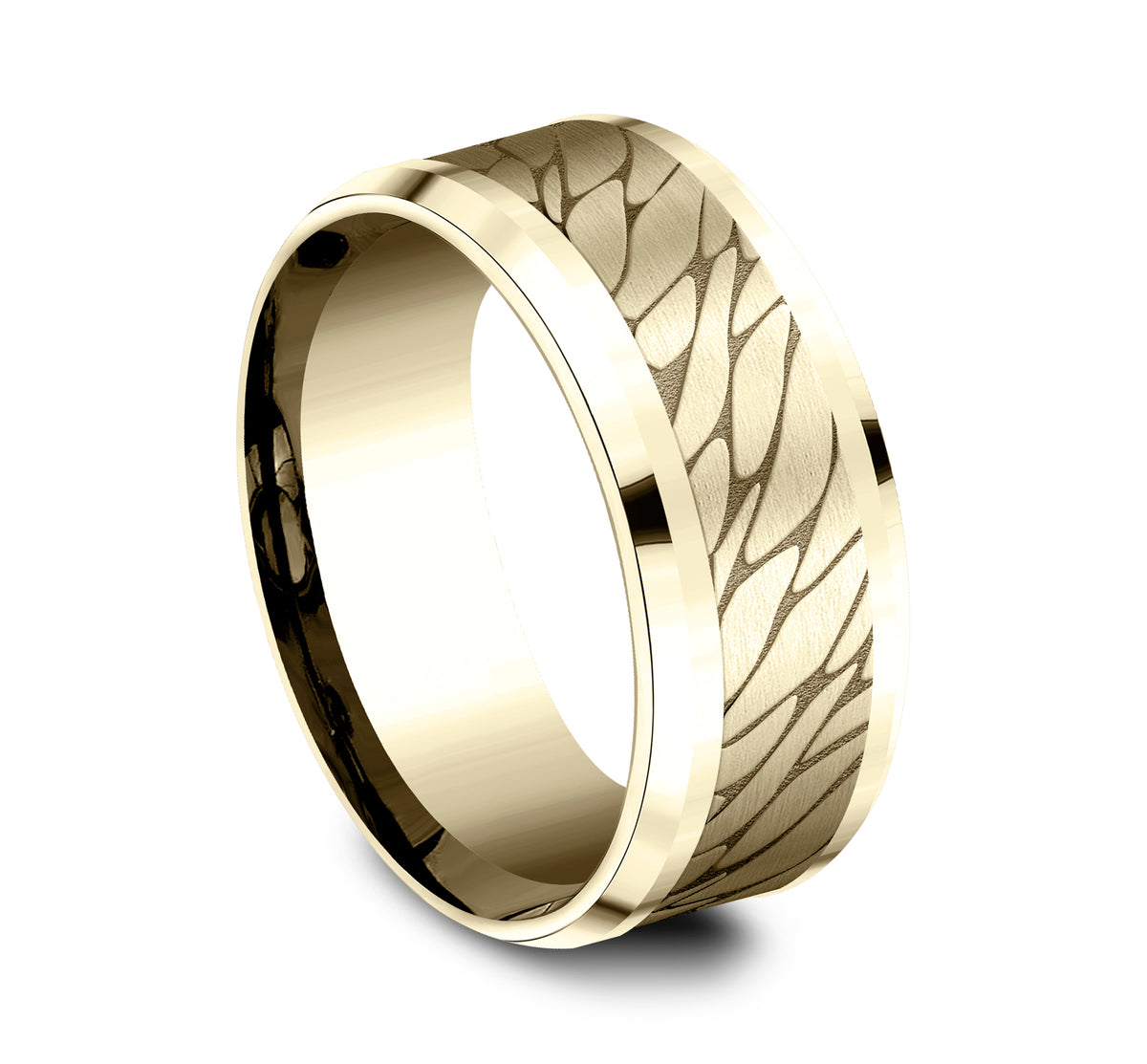 THE DINO 7mm 14K Yellow Benchmark men's wedding band