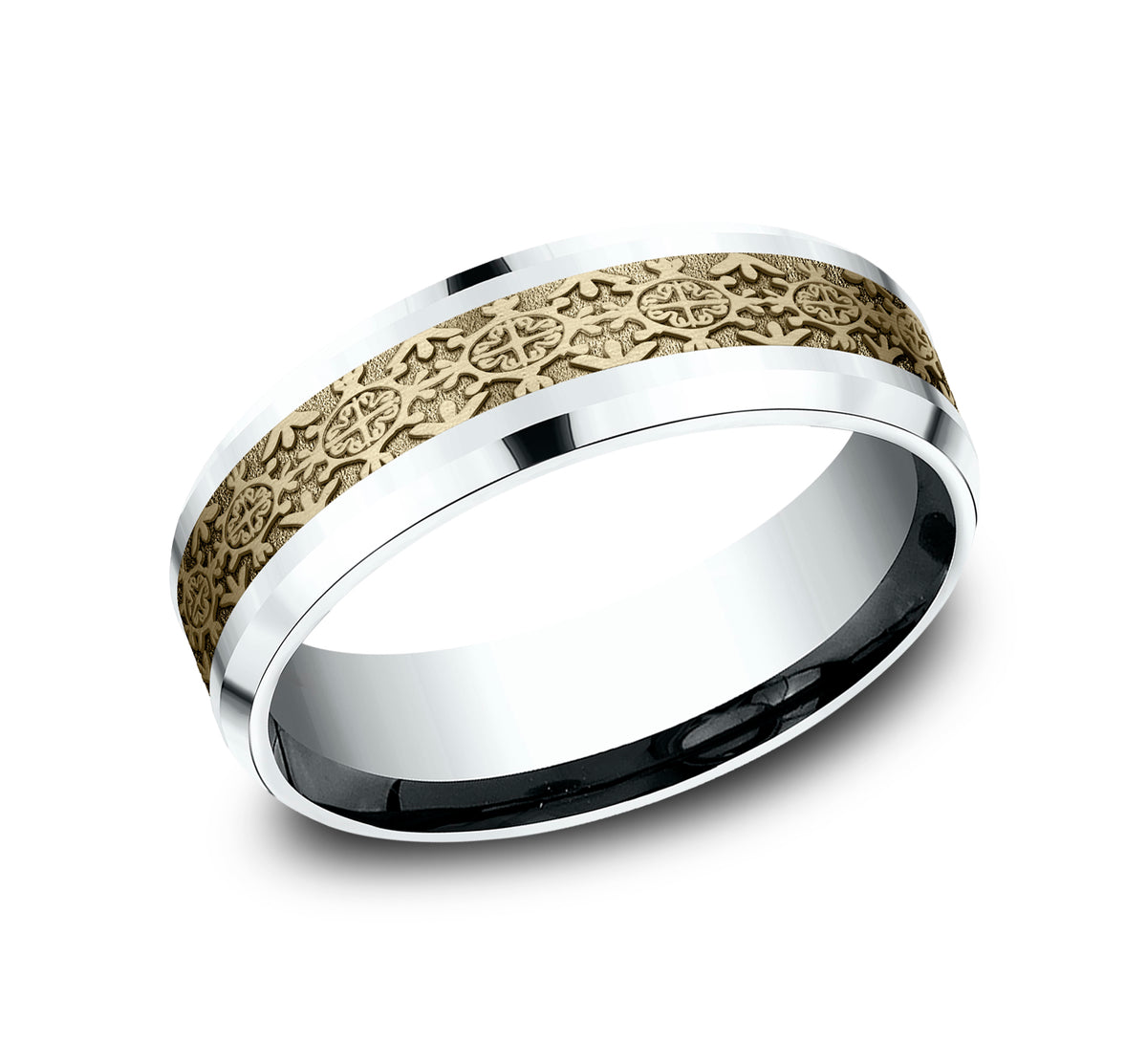 THE SAINT 9mm 14K White/Yellow Benchmark men's wedding band