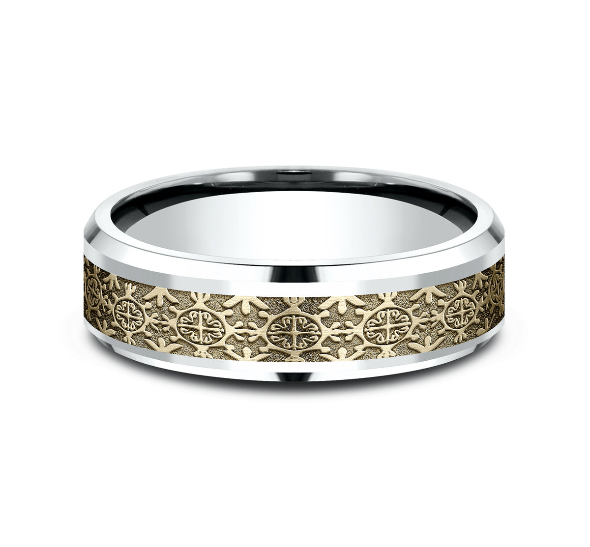 THE SAINT 9mm 14K White/Yellow Benchmark men's wedding band