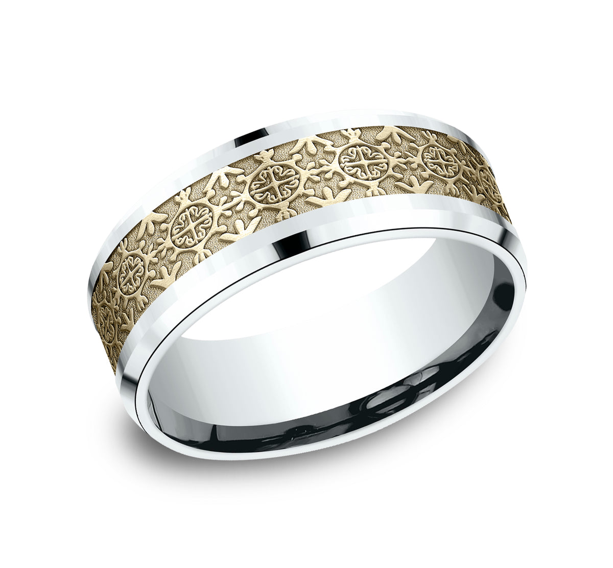 THE SAINT 9mm 14K White/Yellow Benchmark men's wedding band