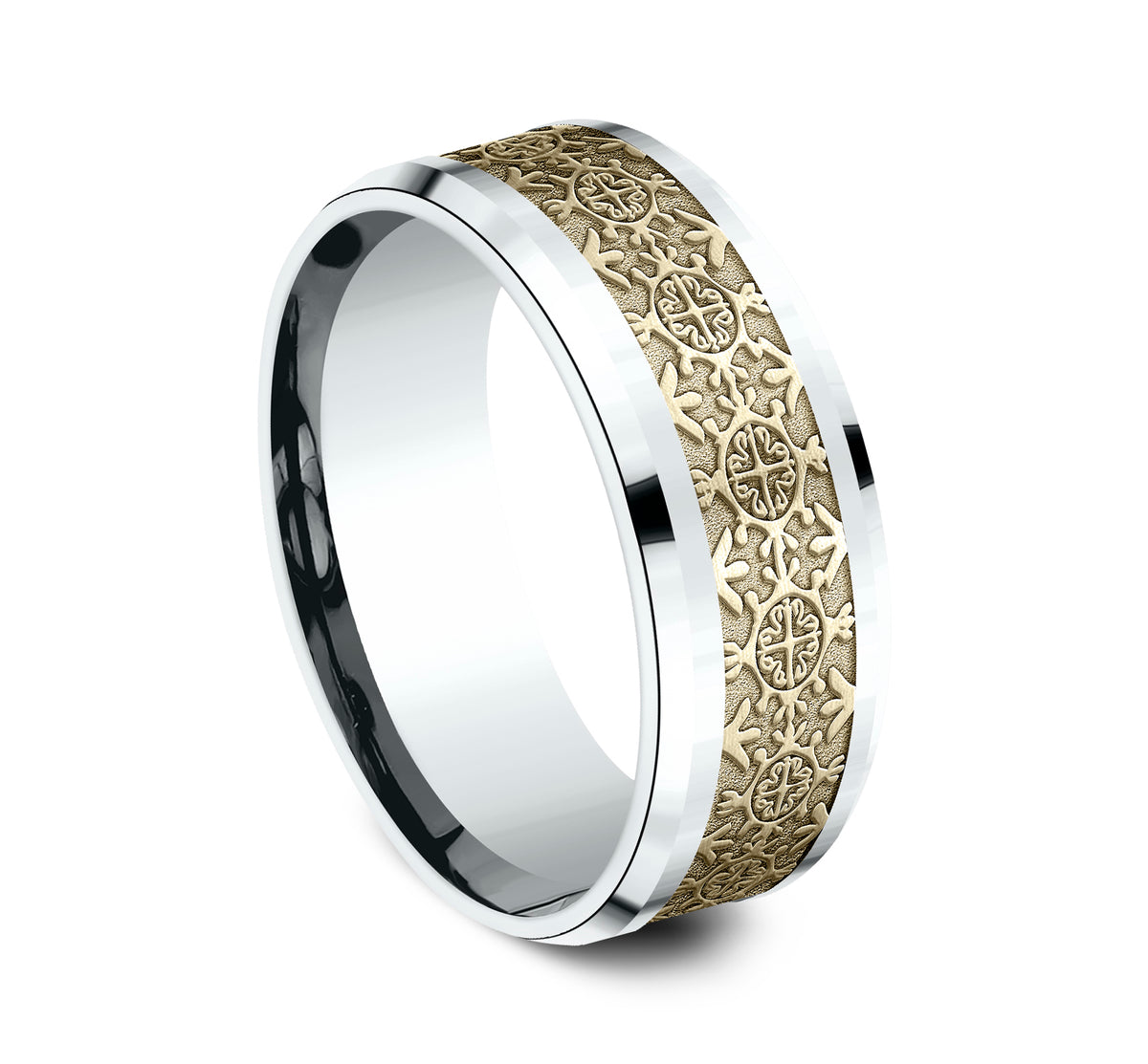 THE SAINT 9mm 14K White/Yellow Benchmark men's wedding band
