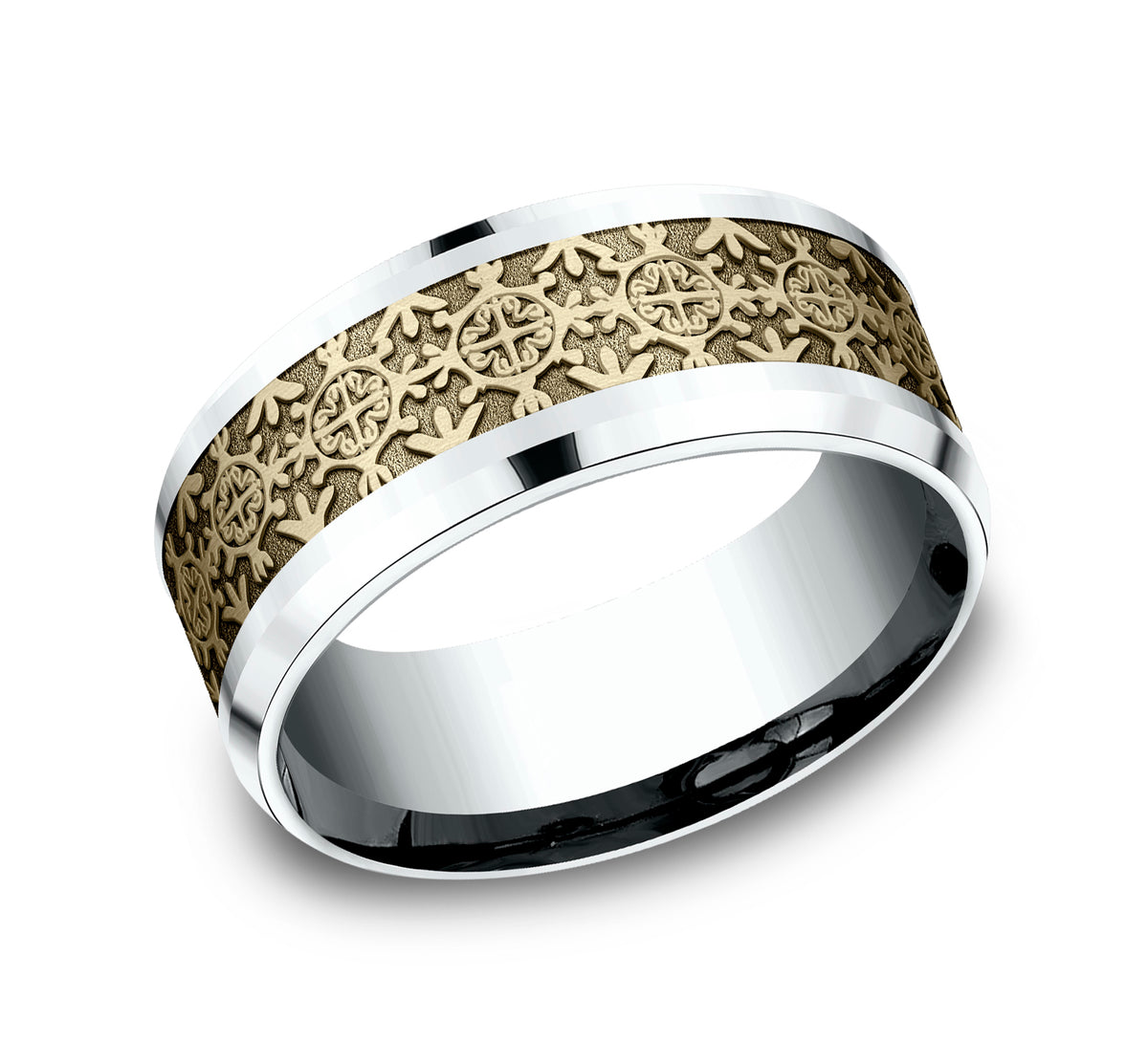 THE SAINT 9mm 14K White/Yellow Benchmark men's wedding band