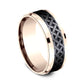 THE ADARE 8mm 14K Rose/Black Titanium Benchmark men's wedding band