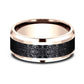 THE SAINT 8mm 14K Rose/Black Titanium Benchmark men's wedding band