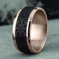 THE SAINT 8mm 14K Rose/Black Titanium Benchmark men's wedding band