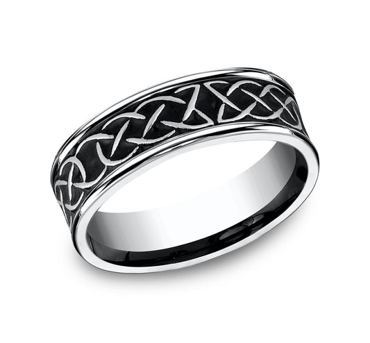 THE DUNMORE 7mm Cobalt White Benchmark men's wedding band