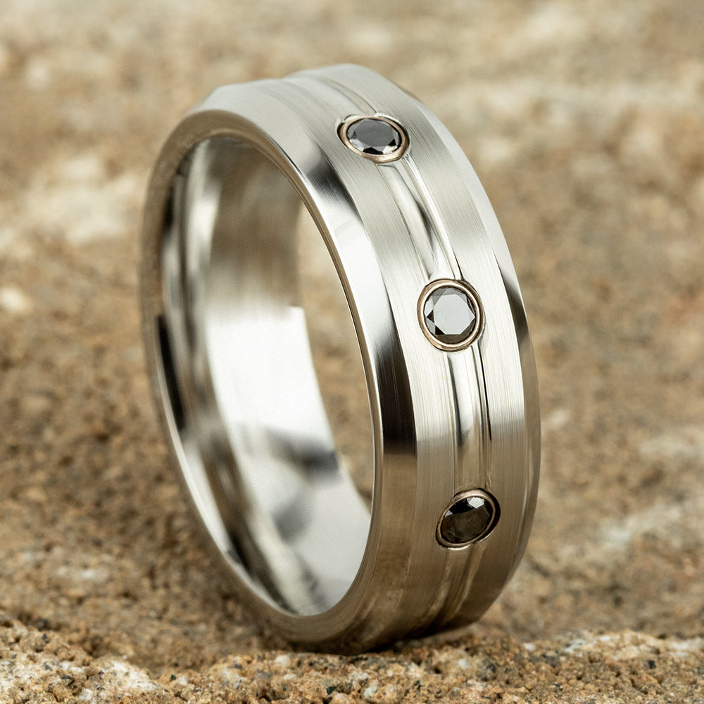 THE SABER 7.5mm Cobalt White Benchmark men's wedding band