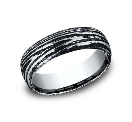 THE LARCH 7.5mm Cobalt Black Benchmark men's wedding band