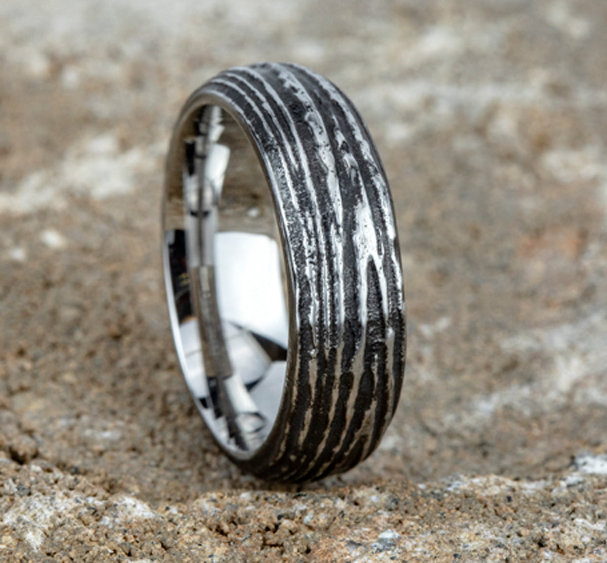 THE LARCH 7.5mm Cobalt Black Benchmark men's wedding band