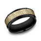 THE QUARRY 8mm Black Titanium/14K Yellow Benchmark men's wedding band