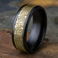 THE QUARRY 8mm Black Titanium/14K Yellow Benchmark men's wedding band