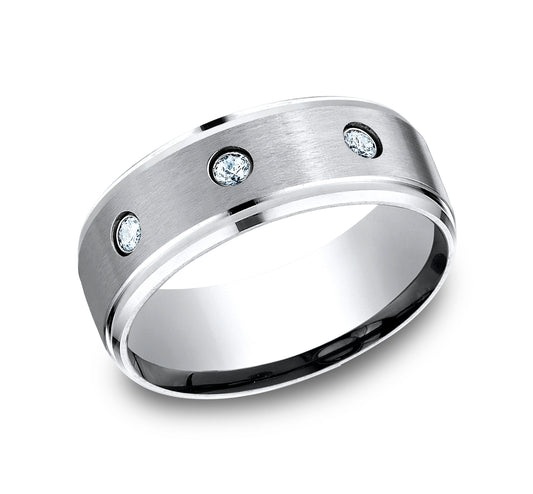 THE CARTER 8mm Cobalt White Benchmark men's wedding band