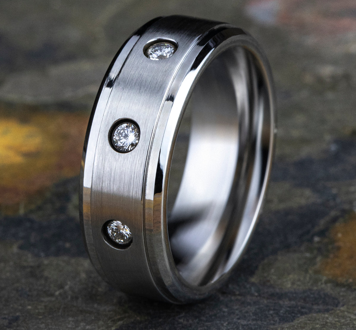 THE CARTER 8mm Cobalt White Benchmark men's wedding band