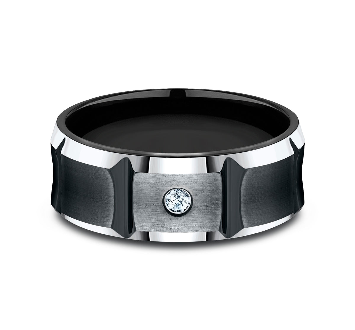 THE DUEL 8mm Cobalt Black Benchmark men's wedding band