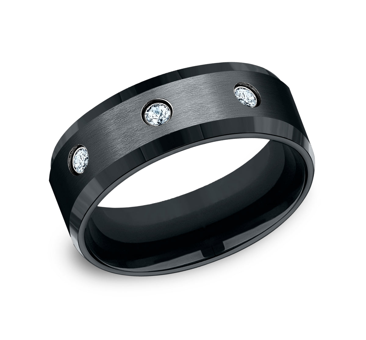 THE REAGAN 8mm Cobalt Black Benchmark men's wedding band