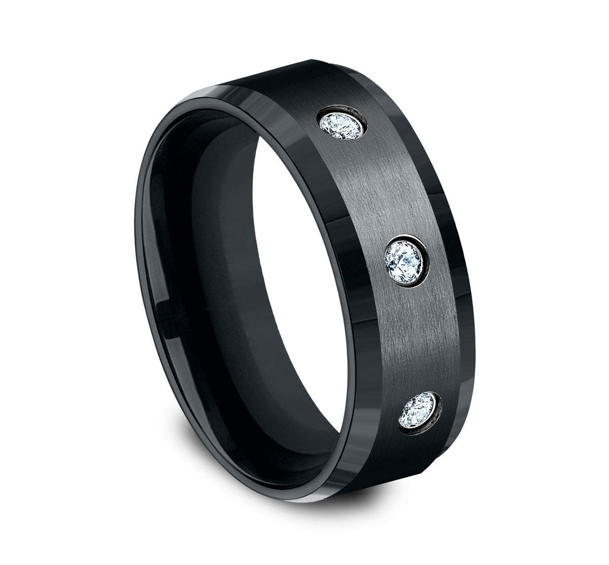 THE REAGAN 8mm Cobalt Black Benchmark men's wedding band