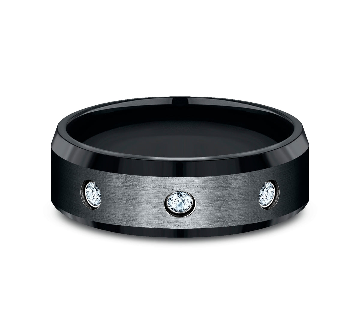 THE REAGAN 8mm Cobalt Black Benchmark men's wedding band