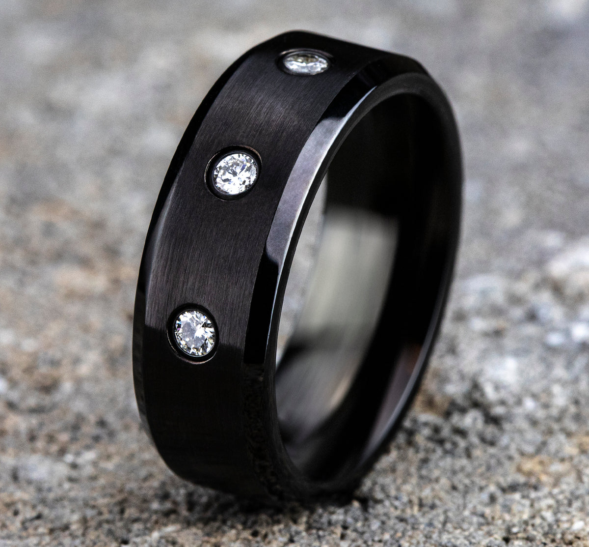 THE REAGAN 8mm Cobalt Black Benchmark men's wedding band
