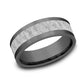 THE VESUVIUS 8mm Tantalum Grey/14K White Benchmark men's wedding band