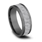 THE VESUVIUS 8mm Tantalum Grey/14K White Benchmark men's wedding band