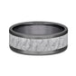 THE VESUVIUS 8mm Tantalum Grey/14K White Benchmark men's wedding band