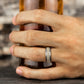 THE VESUVIUS 8mm Tantalum Grey/14K White Benchmark men's wedding band