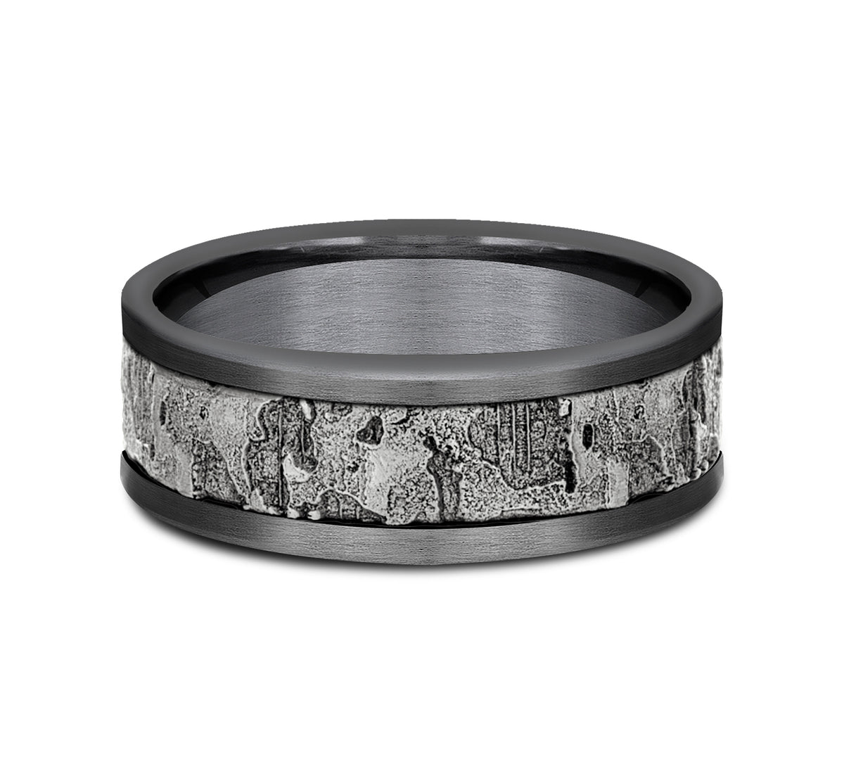 THE STUD 8mm Tantalum Grey/14K White Benchmark men's wedding band