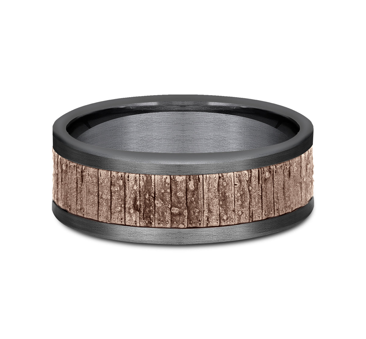 THE ALDER 8mm Tantalum Grey/14K Rose Benchmark men's wedding band