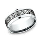 THE BALI 8mm 14K White Benchmark men's wedding band