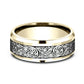 THE CONTESSA 8mm 14K Yellow/White Benchmark men's wedding band