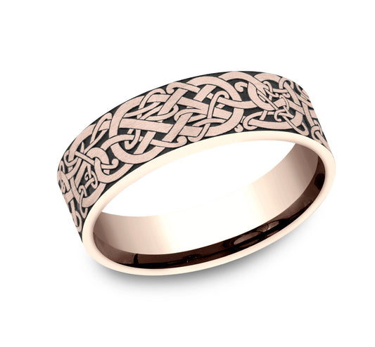 THE BERGEN 7mm 14K Rose Benchmark men's wedding band