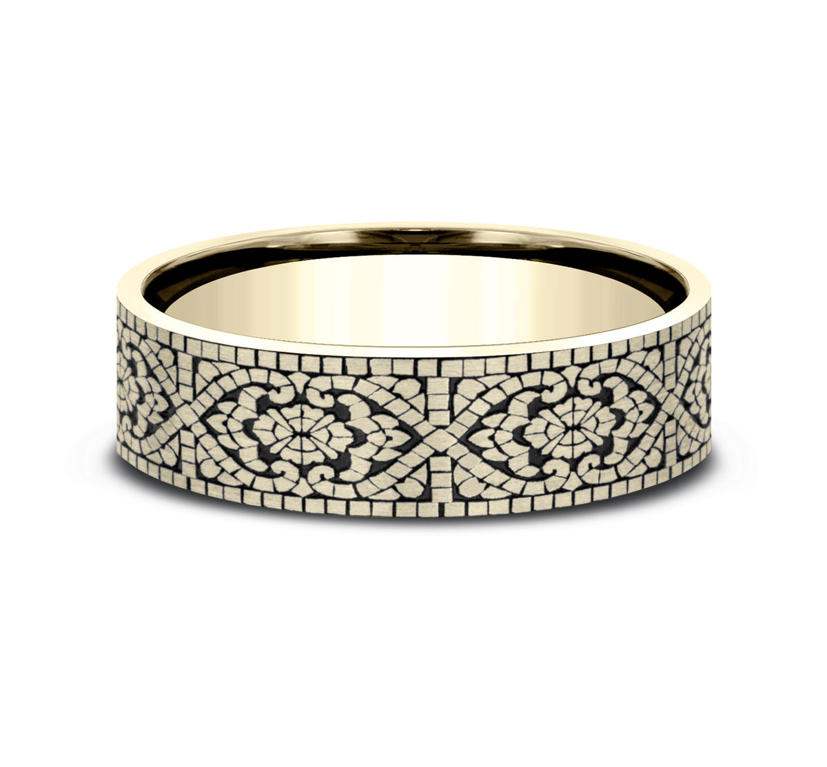 THE BURANO 7mm 14K Yellow Benchmark men's wedding band