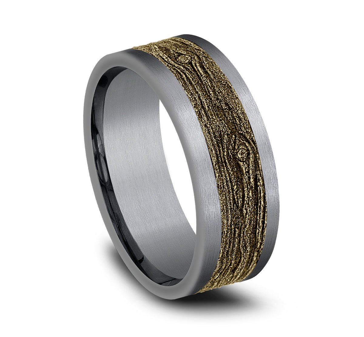THE ELM 8mm Tantalum Grey/14K Yellow Benchmark men's wedding band