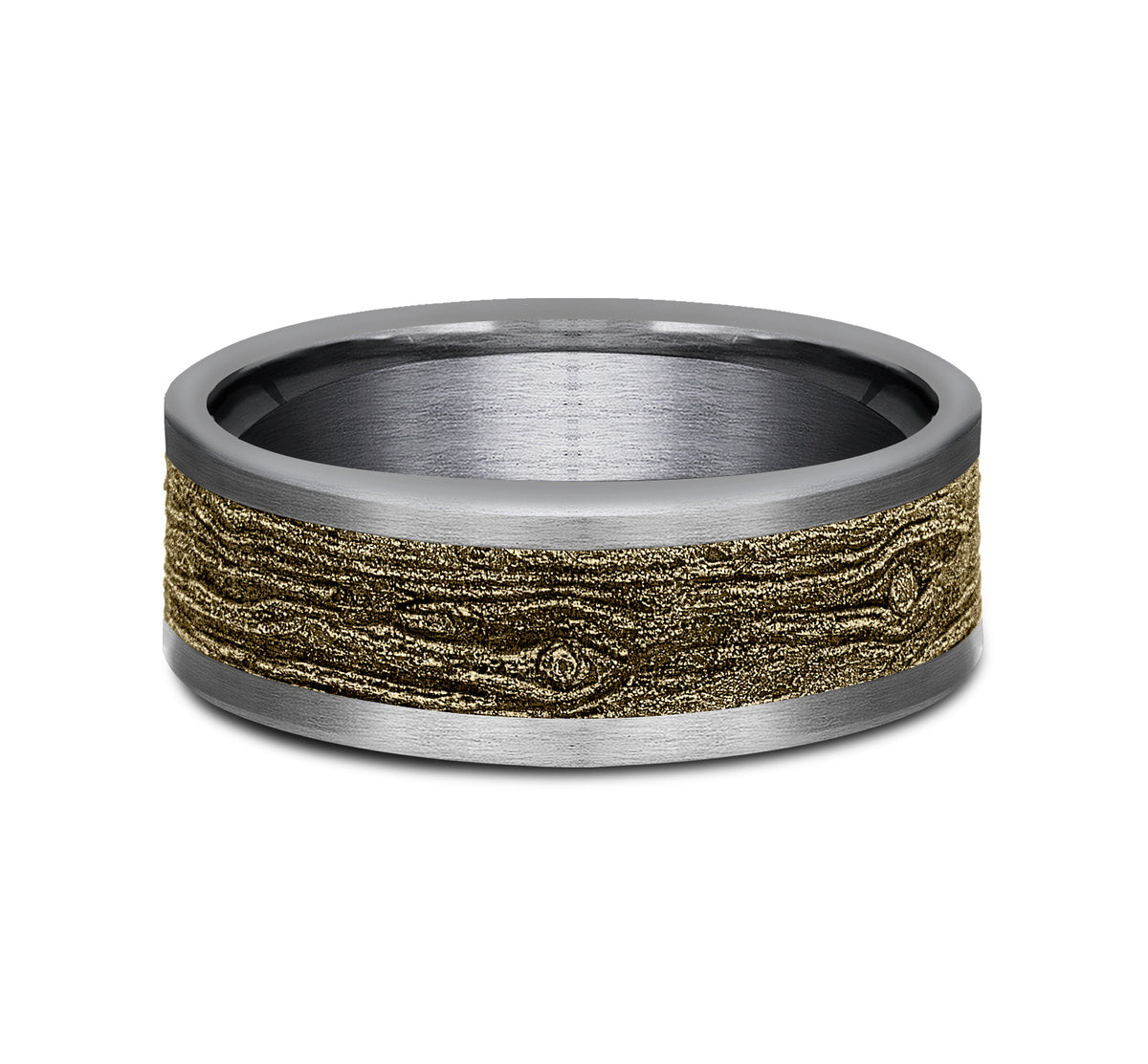 THE ELM 8mm Tantalum Grey/14K Yellow Benchmark men's wedding band