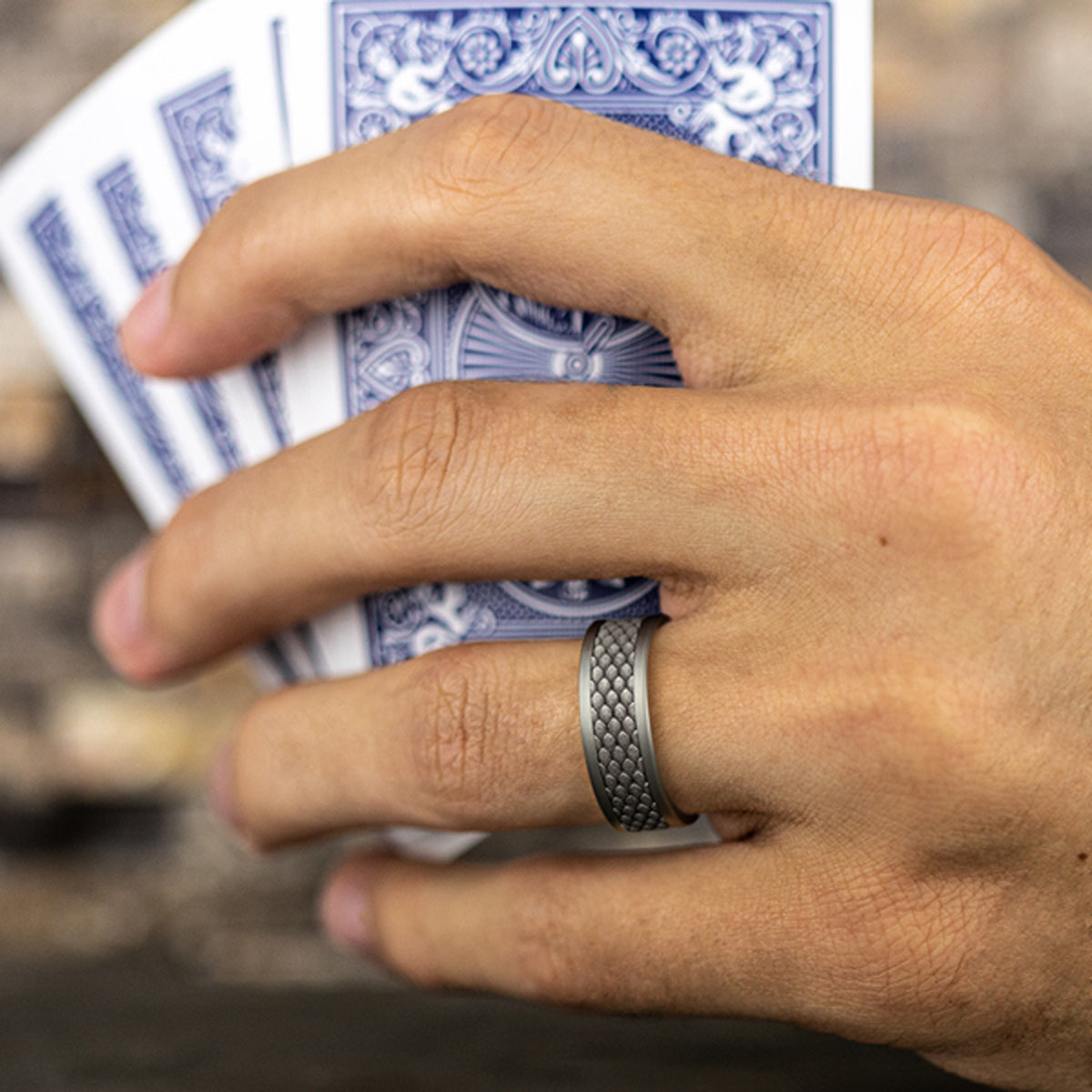 THE RHAEGAL 8mm Tantalum Grey/14K White Benchmark men's wedding band